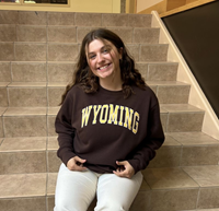 Zoozats® Applique Wyoming Outlined Crewneck -  earthbrown